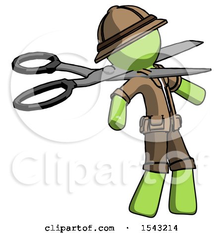 Green Explorer Ranger Man Scissor Beheading Office Worker Execution by Leo Blanchette