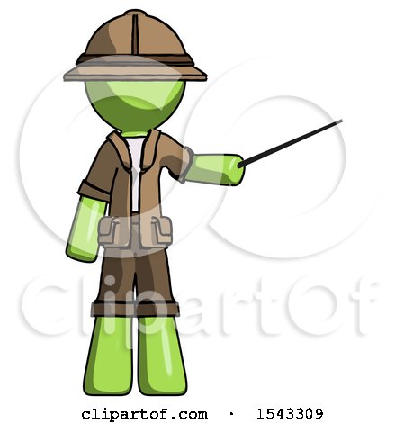 Green Explorer Ranger Man Teacher or Conductor with Stick or Baton Directing by Leo Blanchette