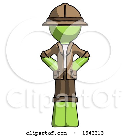 Green Explorer Ranger Man Hands on Hips by Leo Blanchette