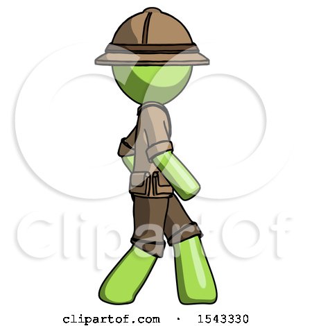 Green Explorer Ranger Man Walking Right Side View by Leo Blanchette