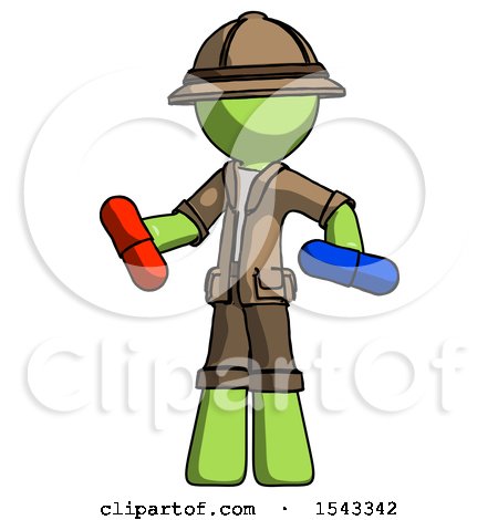 Green Explorer Ranger Man Red Pill or Blue Pill Concept by Leo Blanchette