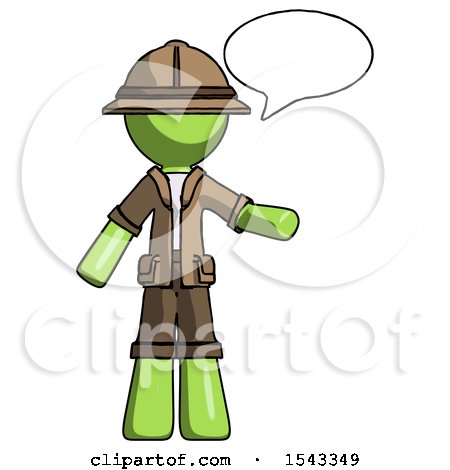 Green Explorer Ranger Man with Word Bubble Talking Chat Icon by Leo Blanchette