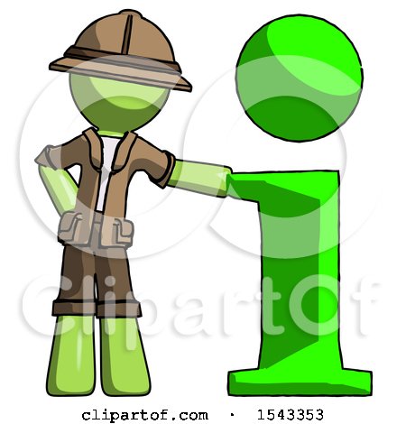 Green Explorer Ranger Man with Info Symbol Leaning up Against It by Leo Blanchette
