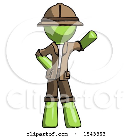 Green Explorer Ranger Man Waving Left Arm with Hand on Hip by Leo Blanchette