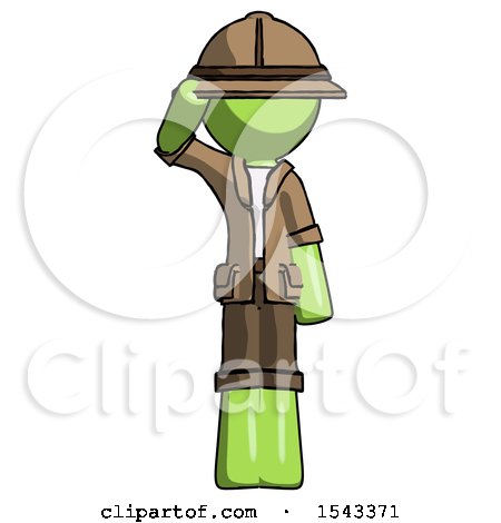 Green Explorer Ranger Man Soldier Salute Pose by Leo Blanchette