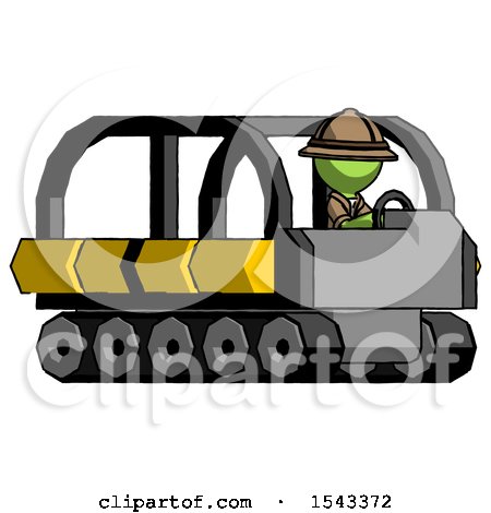 Green Explorer Ranger Man Driving Amphibious Tracked Vehicle Side Angle View by Leo Blanchette