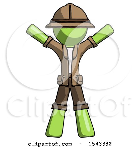 Green Explorer Ranger Man Surprise Pose, Arms and Legs out by Leo Blanchette