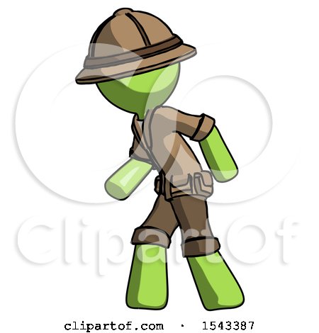Green Explorer Ranger Man Suspense Action Pose Facing Left by Leo Blanchette