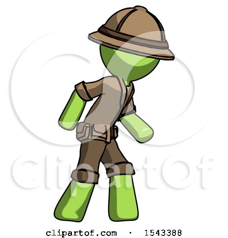 Green Explorer Ranger Man Suspense Action Pose Facing Right by Leo Blanchette