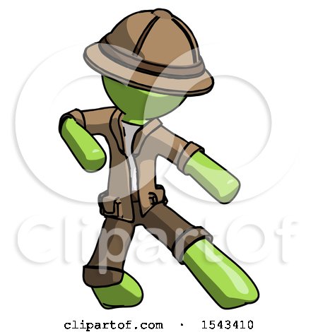 Green Explorer Ranger Man Karate Defense Pose Right by Leo Blanchette