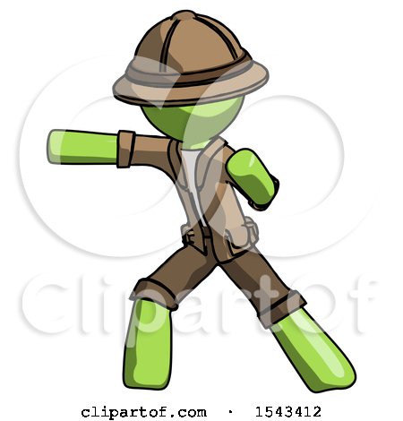 Green Explorer Ranger Man Martial Arts Punch Left by Leo Blanchette