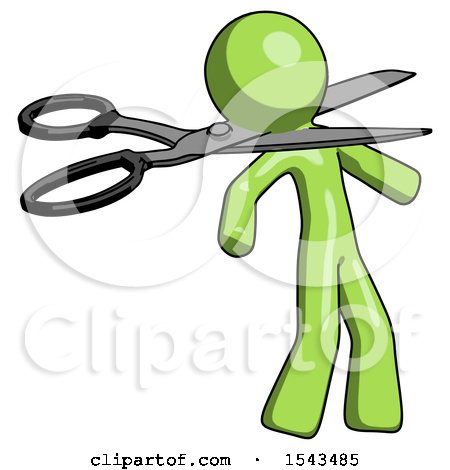Green Design Mascot Man Scissor Beheading Office Worker Execution by Leo Blanchette