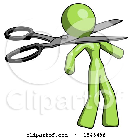 Green Design Mascot Woman Scissor Beheading Office Worker Execution by Leo Blanchette