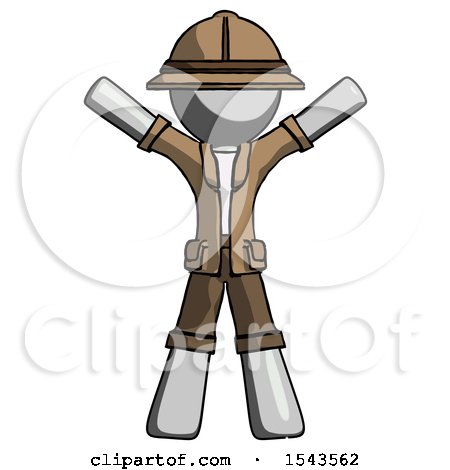 Gray Explorer Ranger Man Surprise Pose, Arms and Legs out by Leo Blanchette