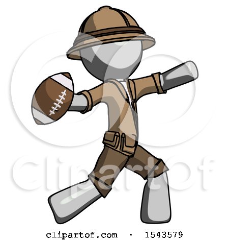 Gray Explorer Ranger Man Throwing Football by Leo Blanchette