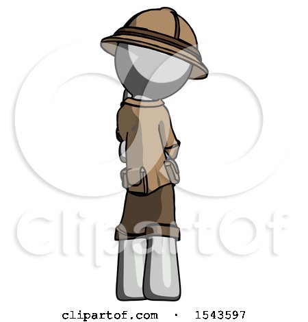 Gray Explorer Ranger Man Thinking, Wondering, or Pondering Rear View by Leo Blanchette