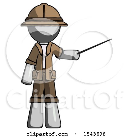 Gray Explorer Ranger Man Teacher or Conductor with Stick or Baton Directing by Leo Blanchette