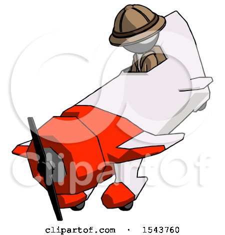 Gray Explorer Ranger Man in Geebee Stunt Plane Descending View by Leo Blanchette