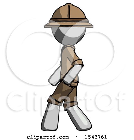 Gray Explorer Ranger Man Walking Left Side View by Leo Blanchette