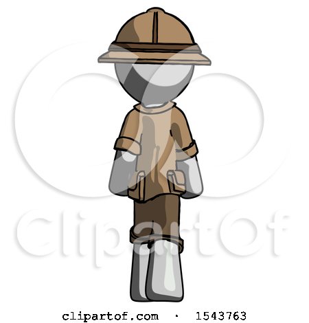 Gray Explorer Ranger Man Walking Away, Back View by Leo Blanchette