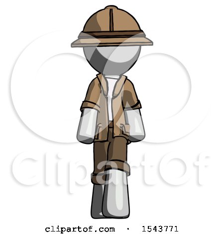 Gray Explorer Ranger Man Walking Front View by Leo Blanchette