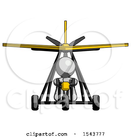 Gray Design Mascot Man in Ultralight Aircraft Front View by Leo Blanchette