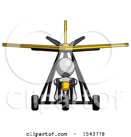Gray Design Mascot Woman in Ultralight Plane Front View by Leo Blanchette