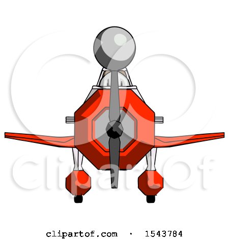 Gray Design Mascot Woman in Geebee Stunt Plane Front View by Leo Blanchette