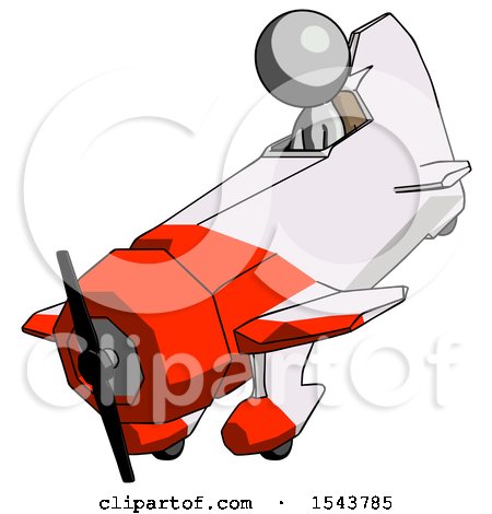 Gray Design Mascot Man in Geebee Stunt Plane Descending View by Leo Blanchette