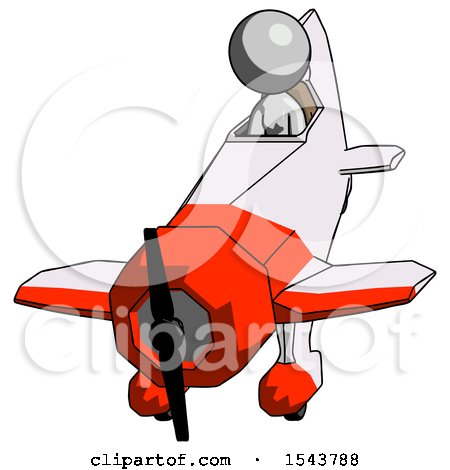 Gray Design Mascot Woman in Geebee Stunt Plane Descending Front Angle View by Leo Blanchette