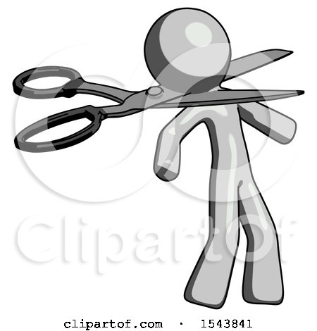 Gray Design Mascot Man Scissor Beheading Office Worker Execution by Leo Blanchette