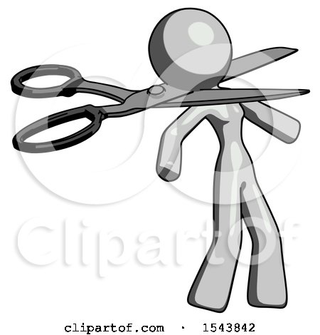 Gray Design Mascot Woman Scissor Beheading Office Worker Execution by Leo Blanchette