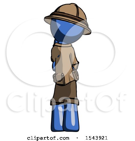Blue Explorer Ranger Man Thinking, Wondering, or Pondering Rear View by Leo Blanchette