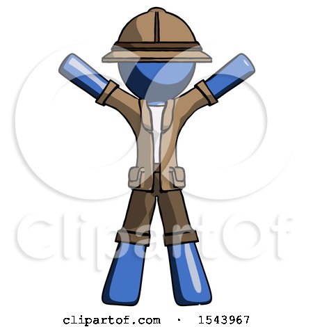 Blue Explorer Ranger Man Surprise Pose, Arms and Legs out by Leo Blanchette