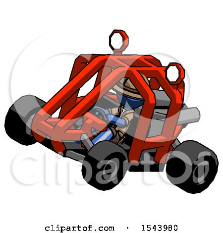 Blue Explorer Ranger Man Riding Sports Buggy Side Top Angle View by Leo Blanchette