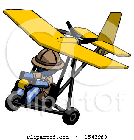 Blue Explorer Ranger Man in Ultralight Aircraft Top Side View by Leo Blanchette