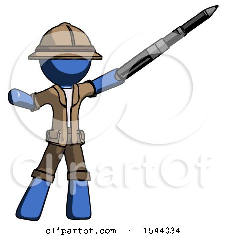 Blue Explorer Ranger Man Demonstrating That Indeed the Pen Is Mightier by Leo Blanchette