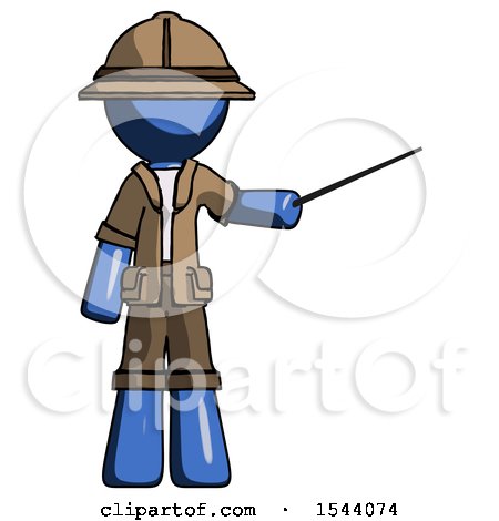 Blue Explorer Ranger Man Teacher or Conductor with Stick or Baton Directing by Leo Blanchette