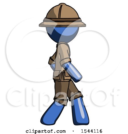 Blue Explorer Ranger Man Walking Right Side View by Leo Blanchette