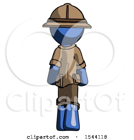 Blue Explorer Ranger Man Walking Away, Back View by Leo Blanchette