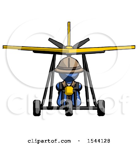Blue Explorer Ranger Man in Ultralight Aircraft Front View by Leo Blanchette