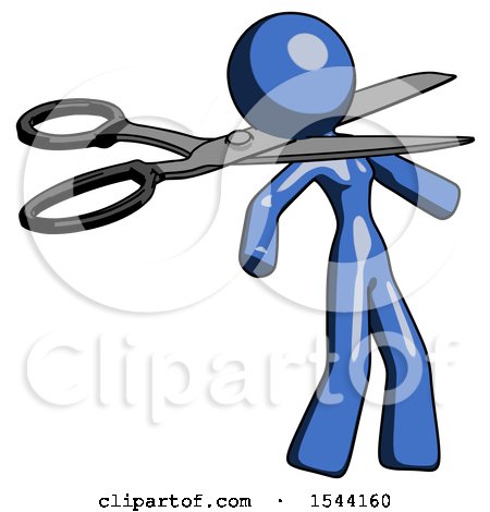 Blue Design Mascot Woman Scissor Beheading Office Worker Execution by Leo Blanchette