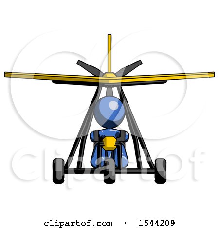 Blue Design Mascot Woman in Ultralight Plane Front View by Leo Blanchette