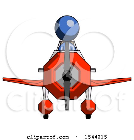 Blue Design Mascot Woman in Geebee Stunt Plane Front View by Leo Blanchette