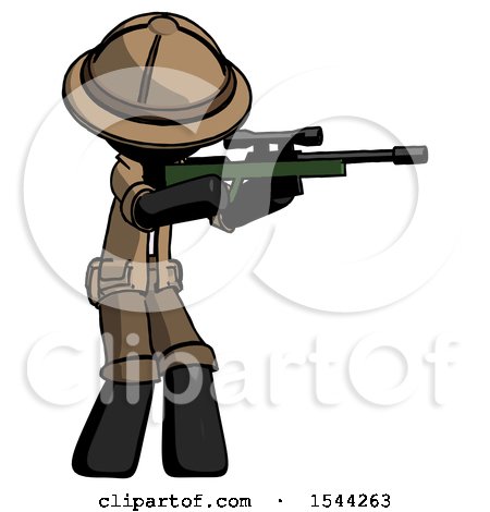 Black Explorer Ranger Man Shooting Sniper Rifle by Leo Blanchette