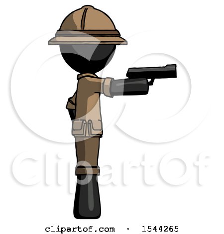 Black Explorer Ranger Man Firing a Handgun by Leo Blanchette
