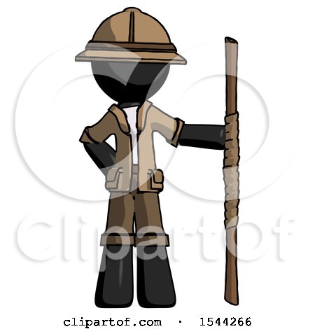 Black Explorer Ranger Man Holding Staff or Bo Staff by Leo Blanchette