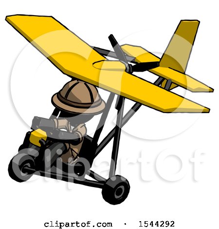 Black Explorer Ranger Man in Ultralight Aircraft Top Side View by Leo Blanchette