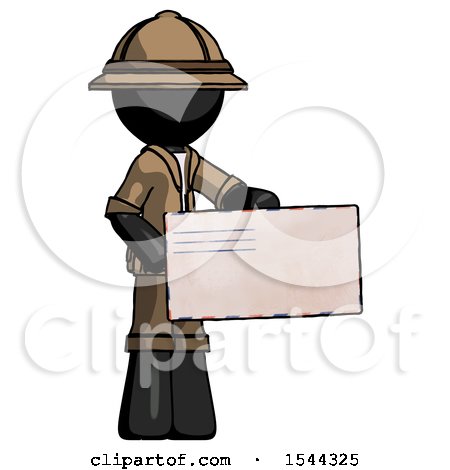 Black Explorer Ranger Man Presenting Large Envelope by Leo Blanchette