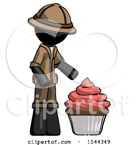 Black Explorer Ranger Man with Giant Cupcake Dessert by Leo Blanchette